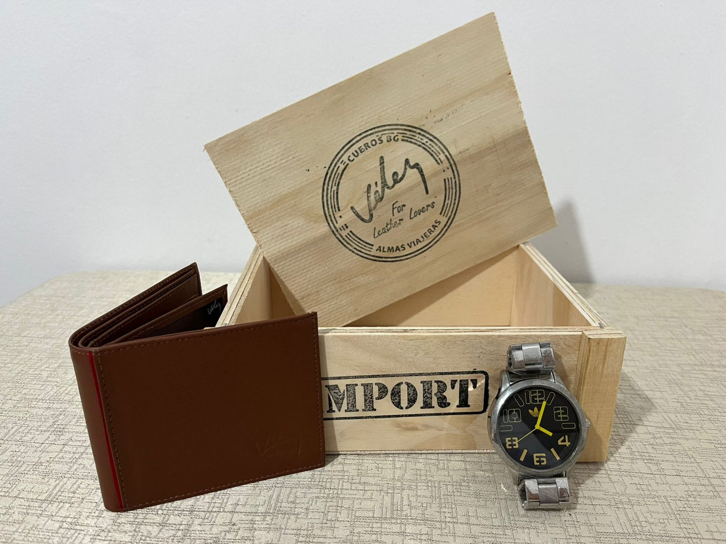 Duo Caballero — Reloj + Billetera en Cuero con Caja de Regalo