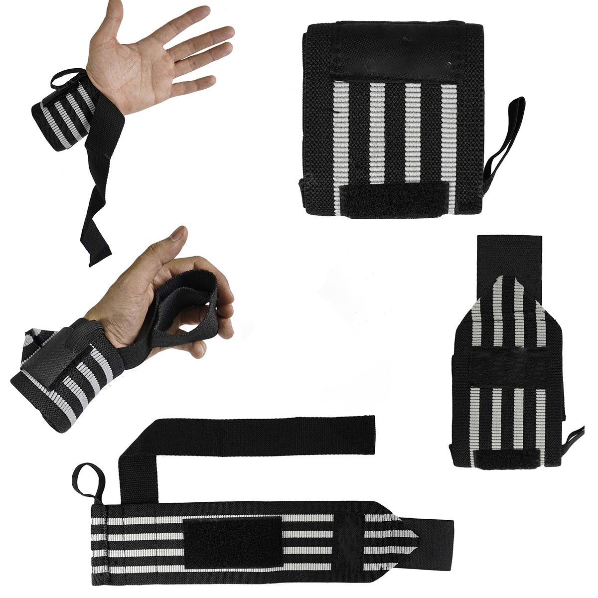 Muñequeras Vendas Straps 8924 | Soporte Antideslizante para Levantamiento de Pesas