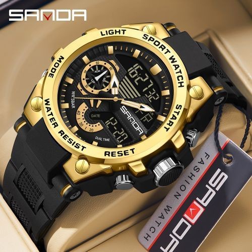 Reloj Sanda 3302 | Deportivo Multifunción Doble Hora