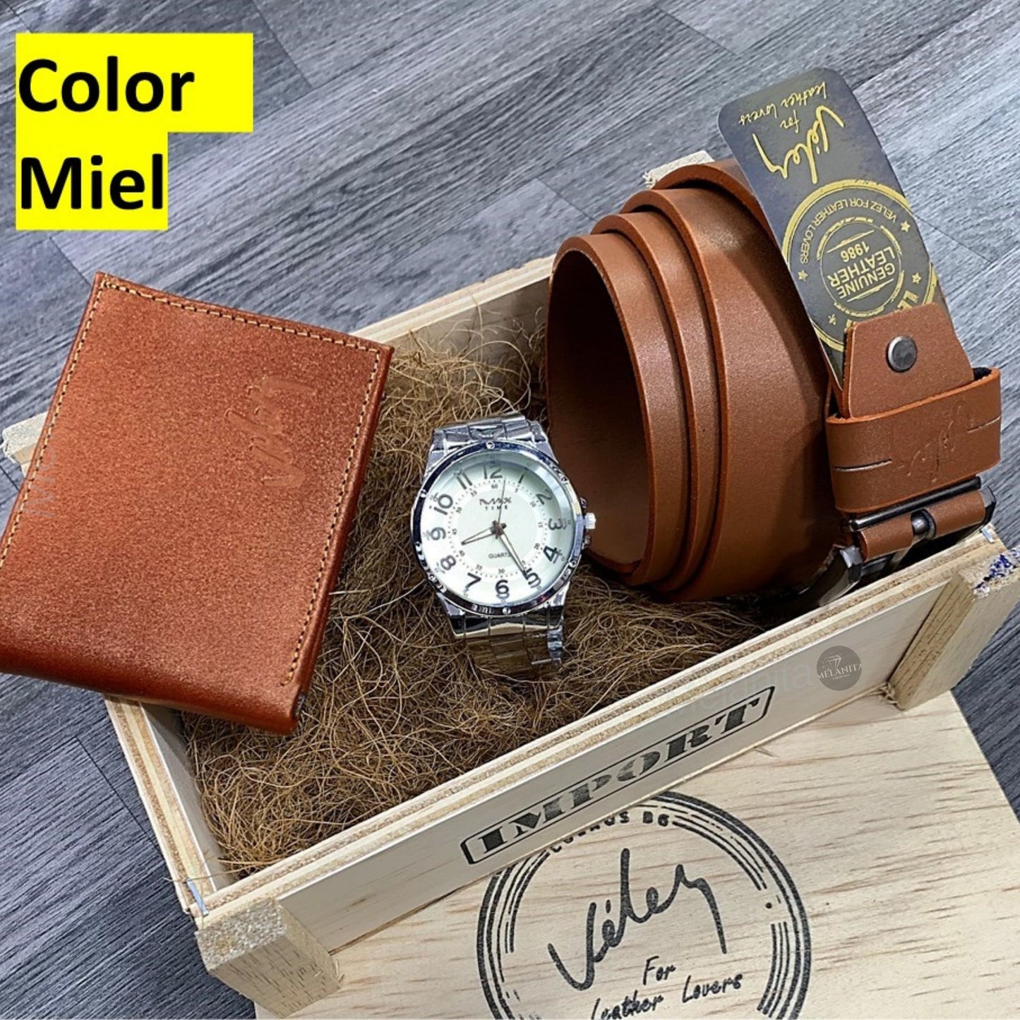Combo Hombre Réplica Vélez | Reloj + Correa en Cuero + Billetera + Caja Exclusiva