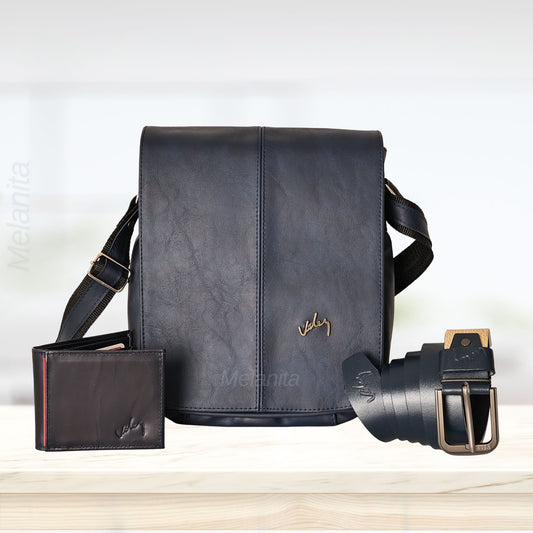Trio Caballero Réplica Vélez Ref. Galahad | Carriel Grande 27 cm + Correa en Cuero + Billetera Hombre