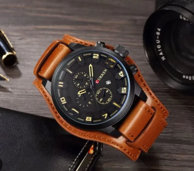 Reloj Curren 8225 | Clásico Cuero y Acero para Hombre - Imagen 2