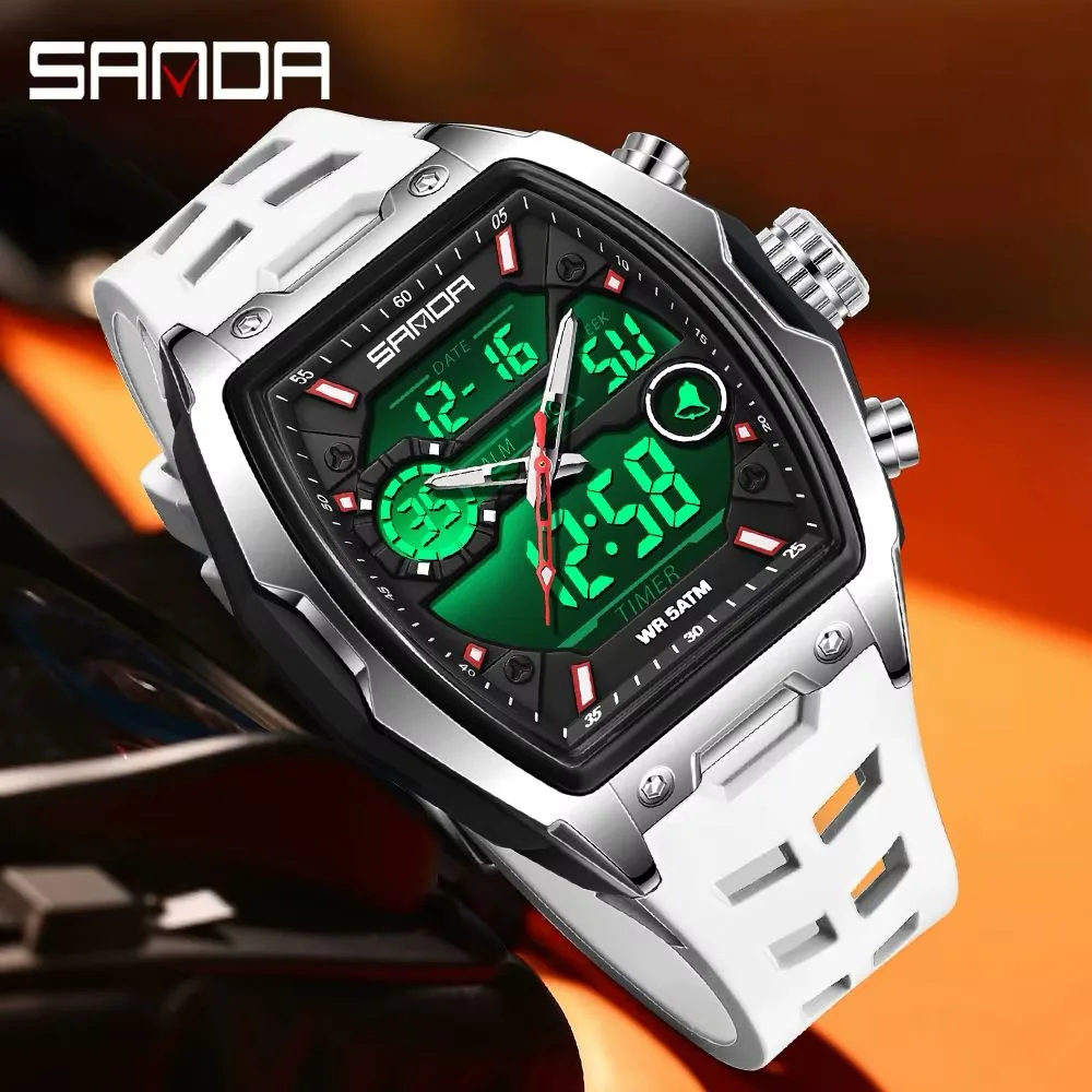 Reloj Sanda 6235 | Doble Hora Deportivo Silicona para Hombre