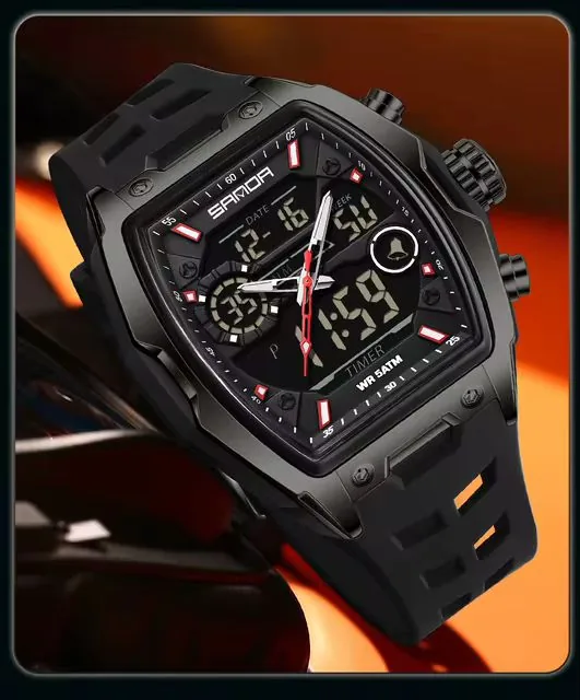 Reloj Sanda 6235 | Doble Hora Deportivo Silicona para Hombre - Imagen 2